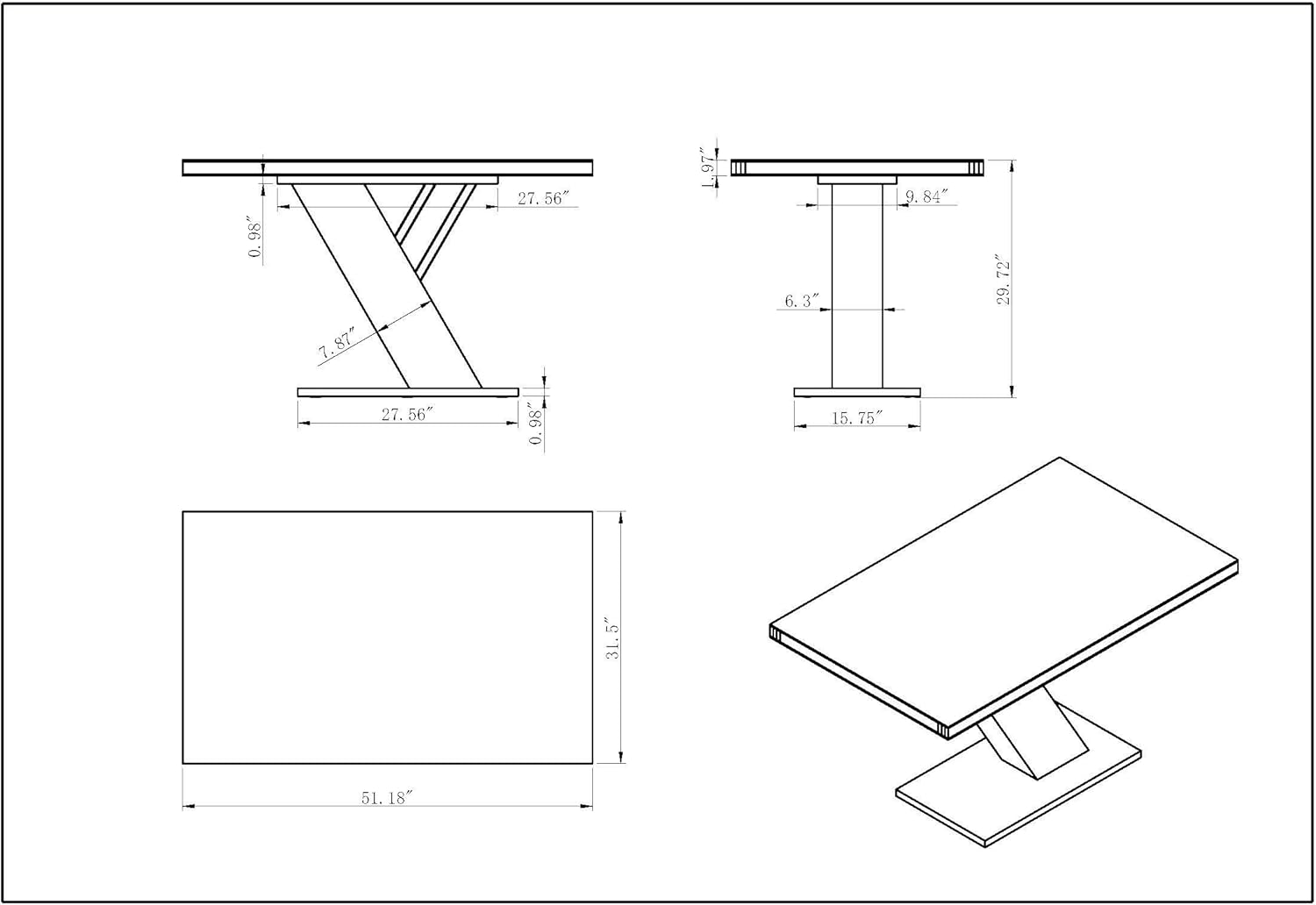 Milan Lillian Gloss White Modern Design Dining Table - Tables