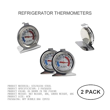 MLIN-KELy termómetro para nevera, acero inoxidable, impermeable ...