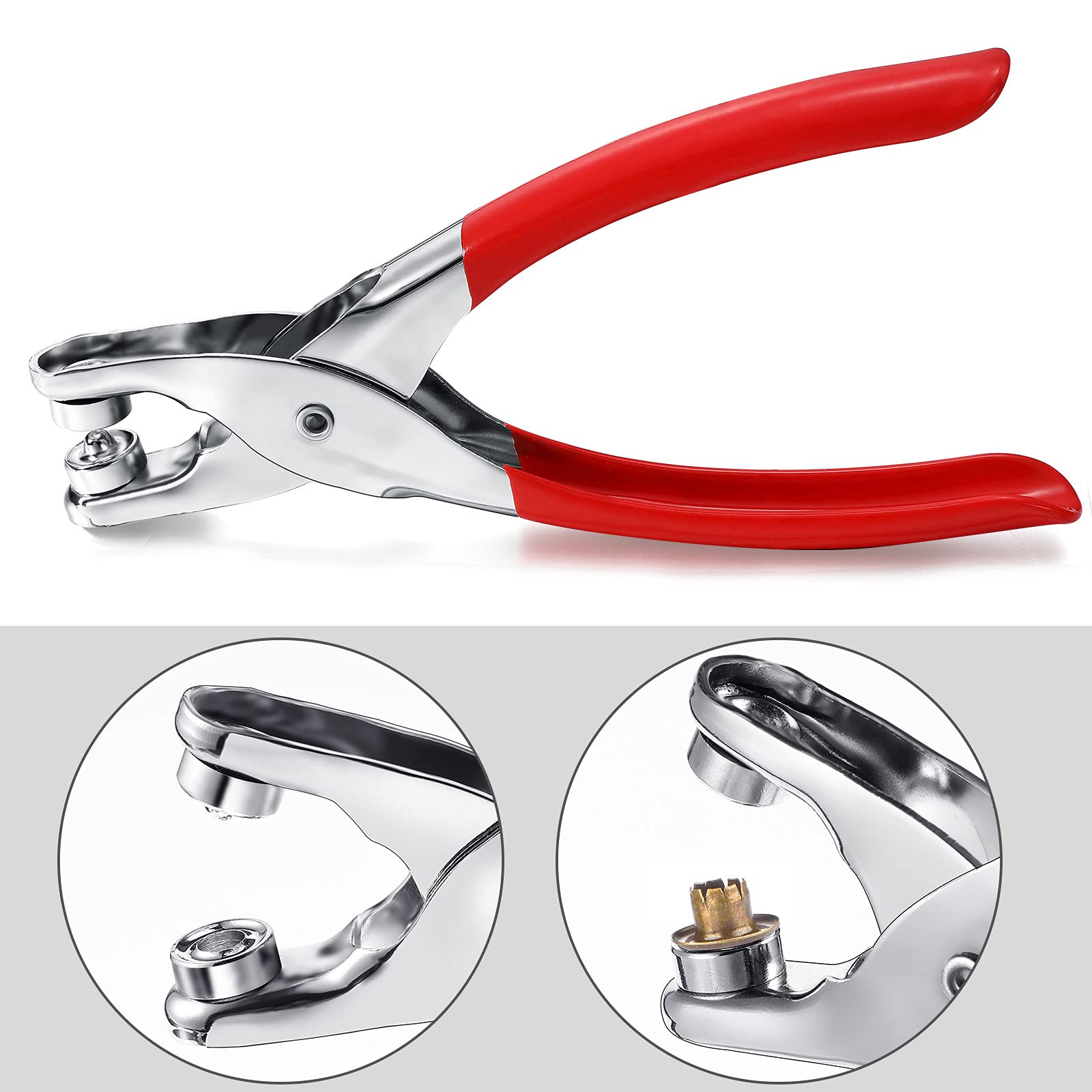 Mudder 301 Pcs Grommet Eyelet Pliers Tool Kit, Fabric Leather Hole Eyelets and Grommets Punch Pliers with 300 Metal Eyelets for Belt Shoes Cloths(1/4 Inch,Bronze)