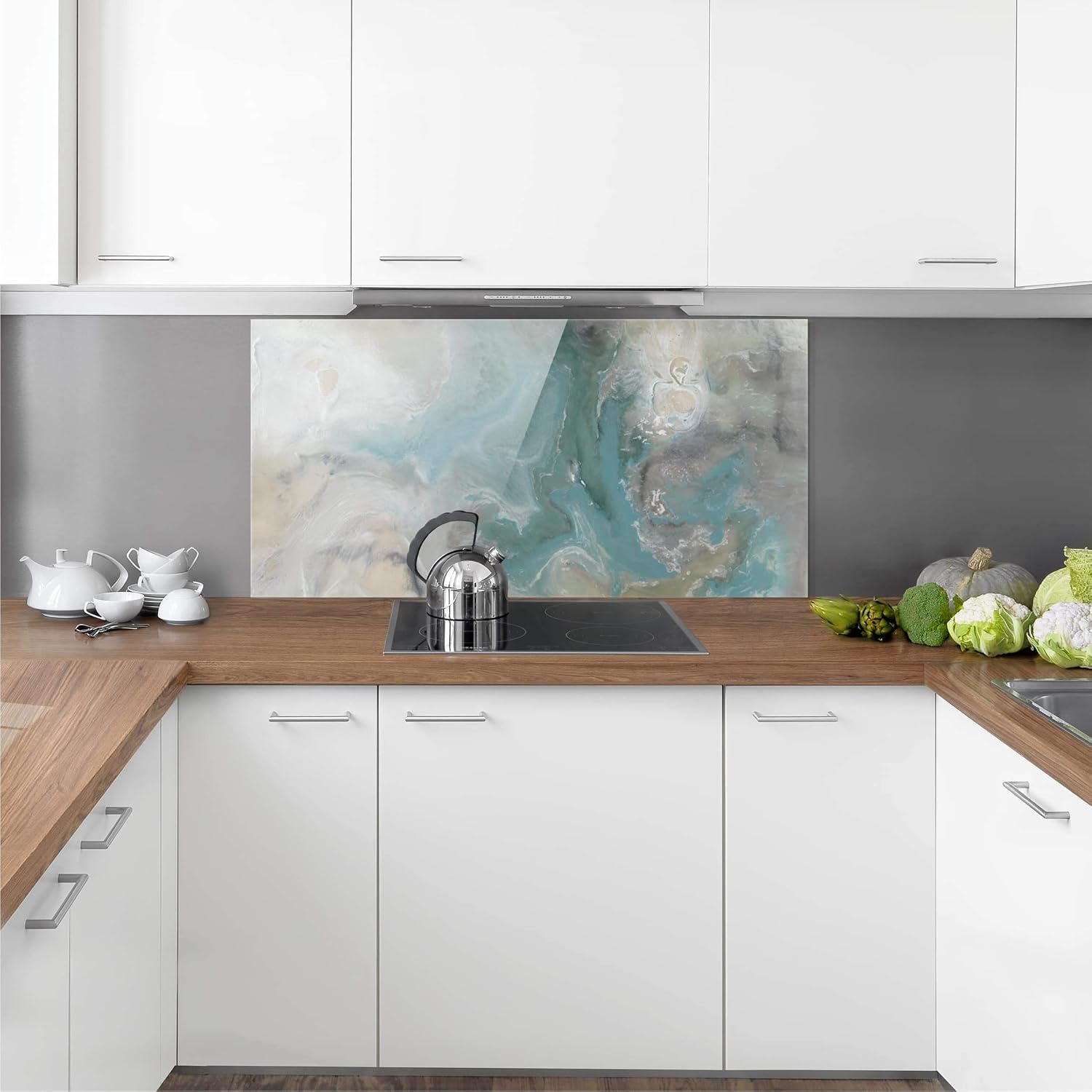 Pannello Paraschizzi In Vetro Temperato 6 Mm Per Cucina, Trasparente 80x60 Cm, Con Kit Di Montaggio E Tappi A Specchio – Facile Da Pulire E Resistente Al Calore