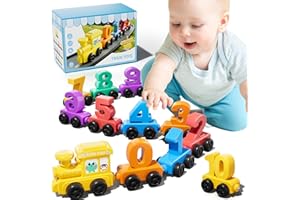 BEBY BUTY Magnetic Numbers Train Set for Toddlers, Baby Train Set Include Locomotive and 11 Train Carriages, Matching, Colors and Numbers Learning Preschool Toy, Gift for Toddlers Boys Kids and Girls
