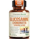 Glucosamine Chondroitin MSM – Joint Support Supplement for Women and Men with Glucosamine Sulfate 1500 mg, Chondroitin and MSM – for Cartilage, Joint Health and Flexibility – 90 Capsules