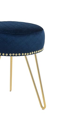 Comfortland Velvet Vanity Stool Chair for Vanity Desk, Round