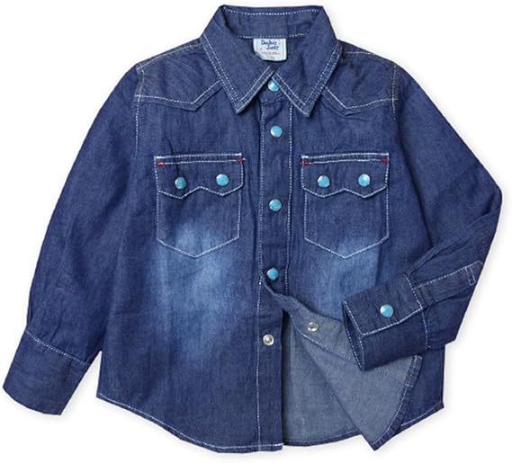 Amazon 子供服 男の子 デニム シャツ 長袖 Donkey Jossy 綿100 男児 キッズ ネイビー 1cm シャツ 通販