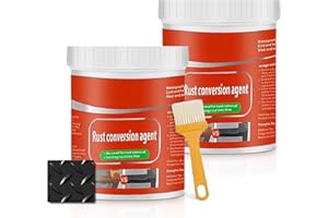 Loodion Rust Renovator - Rust Remover for Metal, Rust Converter for Metal, Rust Removal Converter Metallic Paint with Brush, 300g / 10.6 Oz (Pack of 2, Black)