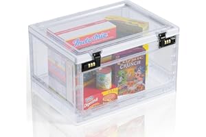 BOMKVIN Large Lock Box for Medicines, Food, and Electronic Devices,Ideal for Locking Medications Safe, Files,Documents Organizer,Locked Up Cabinet and Office Storage in One Convenient Container (Clear)
