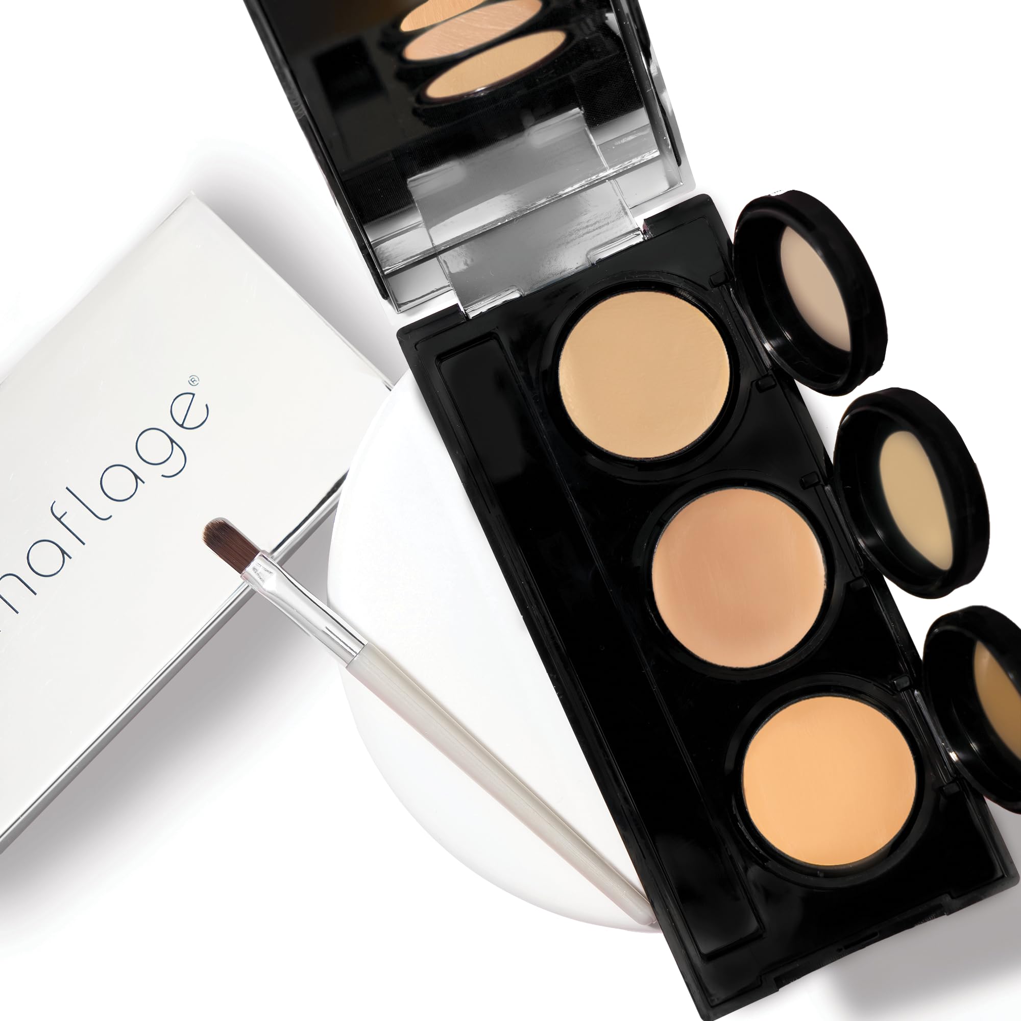 Dermaflage Rosacea Makeup Coverage Concealer Palette - Full Coverage, Redness corrector Cream for face - Hypoallergenic, Long-Lasting, Waterproof & Dermatologist Tested Formula (Light)