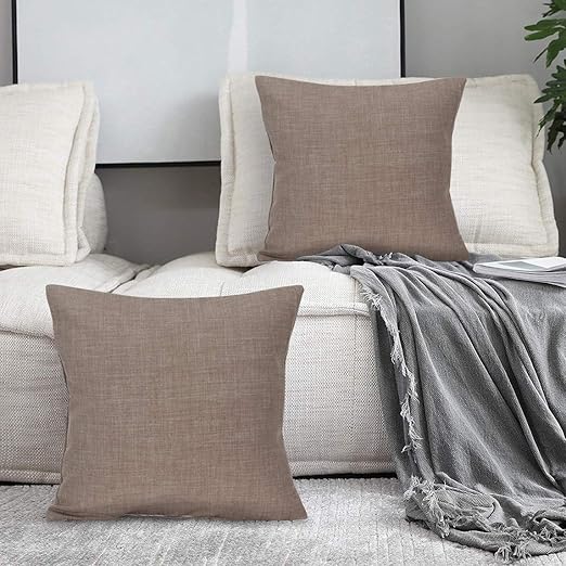 Amazon Com Alexandra Cole Burlap Decorative Couch Pillows Set Of