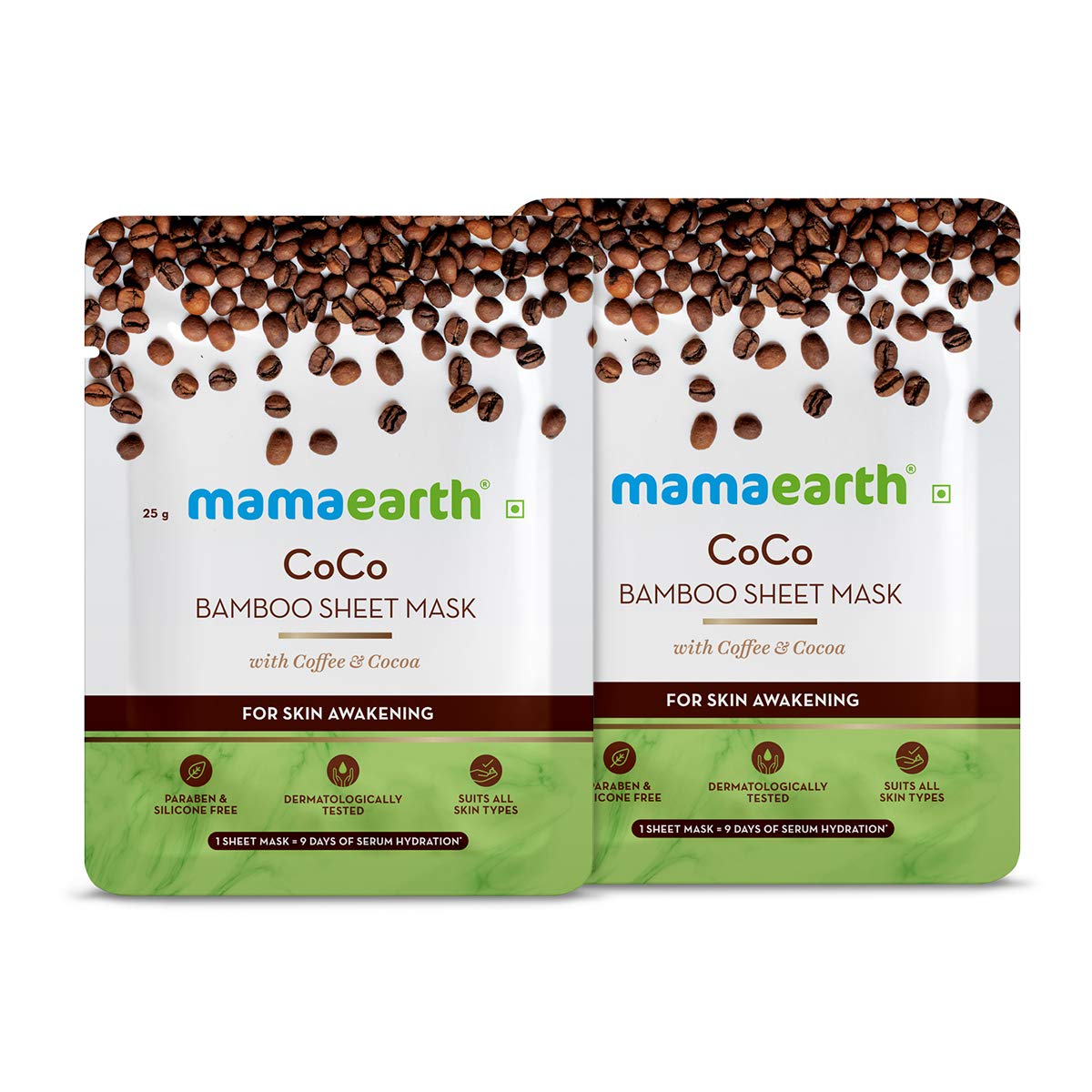 Buy Mamaearth CoCo Bamboo Sheet Mask Pack of 2 (25 g * 2) Online at