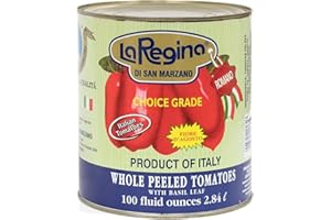 La Regina - Peeled Italian Whole Tomato Tomato - San Marzano 100 oz (Pack of 6)