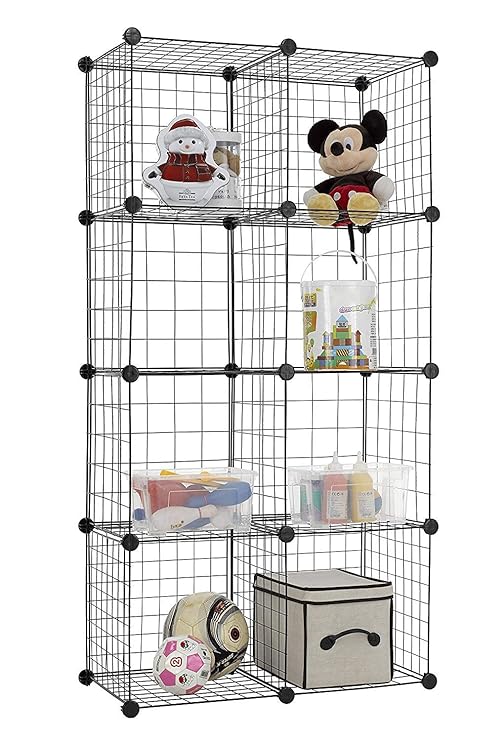ICOCO Wire Storage Cubes 8 Wire Grid Cubes Storage Unit, MultiUse DIY