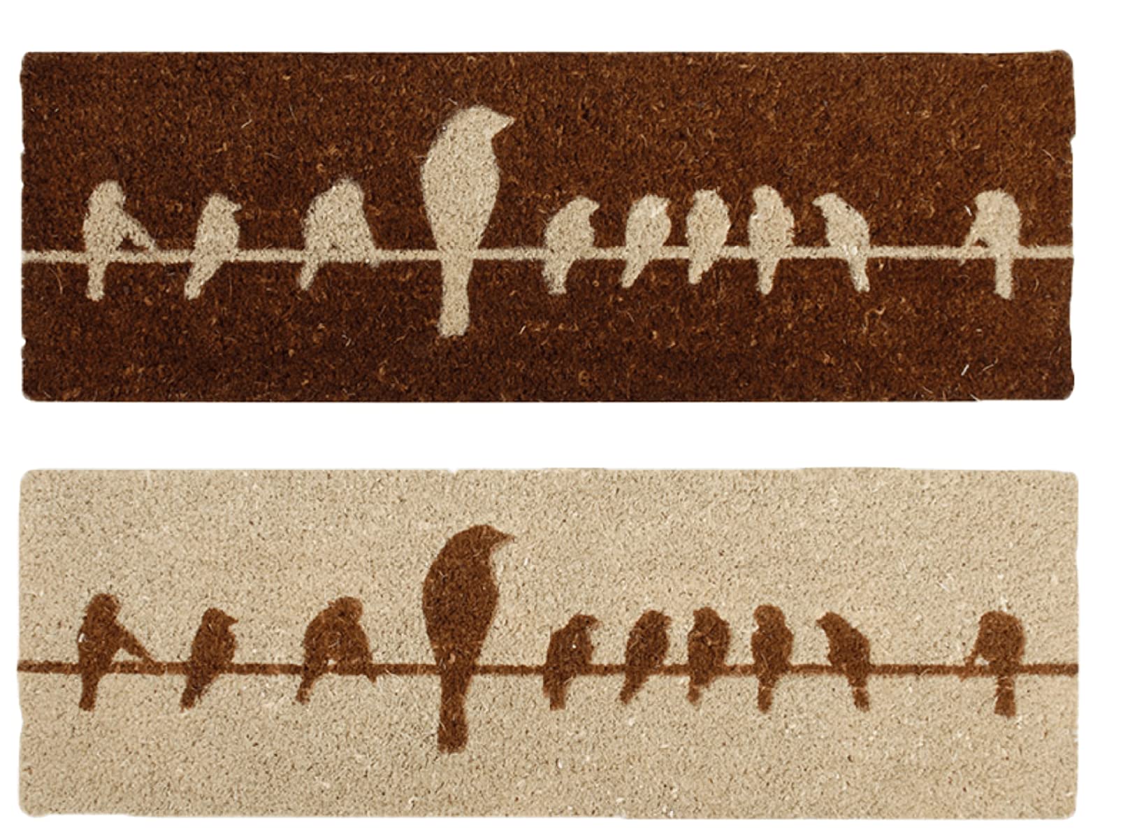 Coconut Fibre Doormat Bird on a Branch Design-Beige