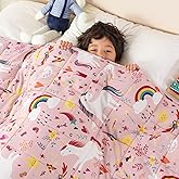 Sivio Weighted Blanket 5lbs, 36"x48", Unicorn Cooling Weighted Lap Blanket, Breathable Heavy Throw Blankets for Sleeping, Washable, Pink