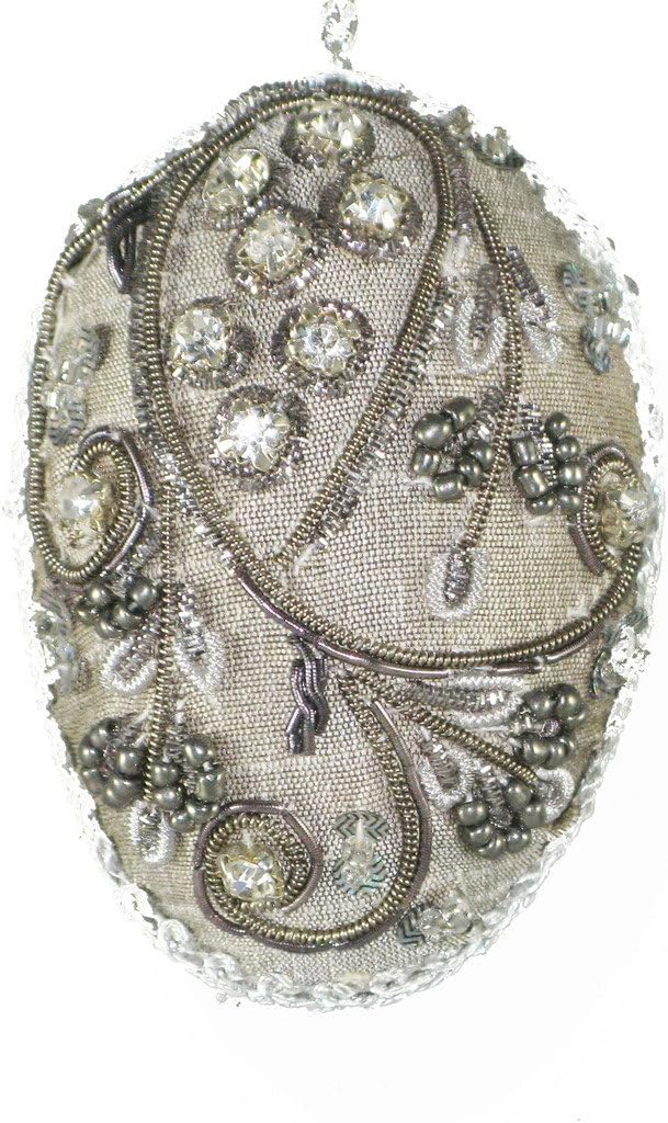 Golden Hill Studio Beaded Silk Egg/Cluster Crystal at Top (Set of 2)