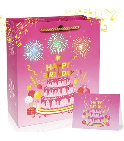 Musical Fireworks Gift Bag - Surprise Light & Sound Birthday Present For Adults