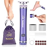 Electric Callus Remover for Feet, Cordless Foot File Pedicure Tool, Foot Sander Nail Grinder with 60+10PCS Sandpapers for Dead Skin Dry Calluses, 3 in 1 Foot Scrubber & Nail File (Purple)
