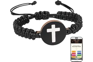 DEARMINE Bible Verse Bracelets Scan Phone, Daily Bible Verse Bracelet with NFC, Jesus Bracelets, Scripture Bracelets With Bible Verses, Christian Prayer Bracelet for Women, Men