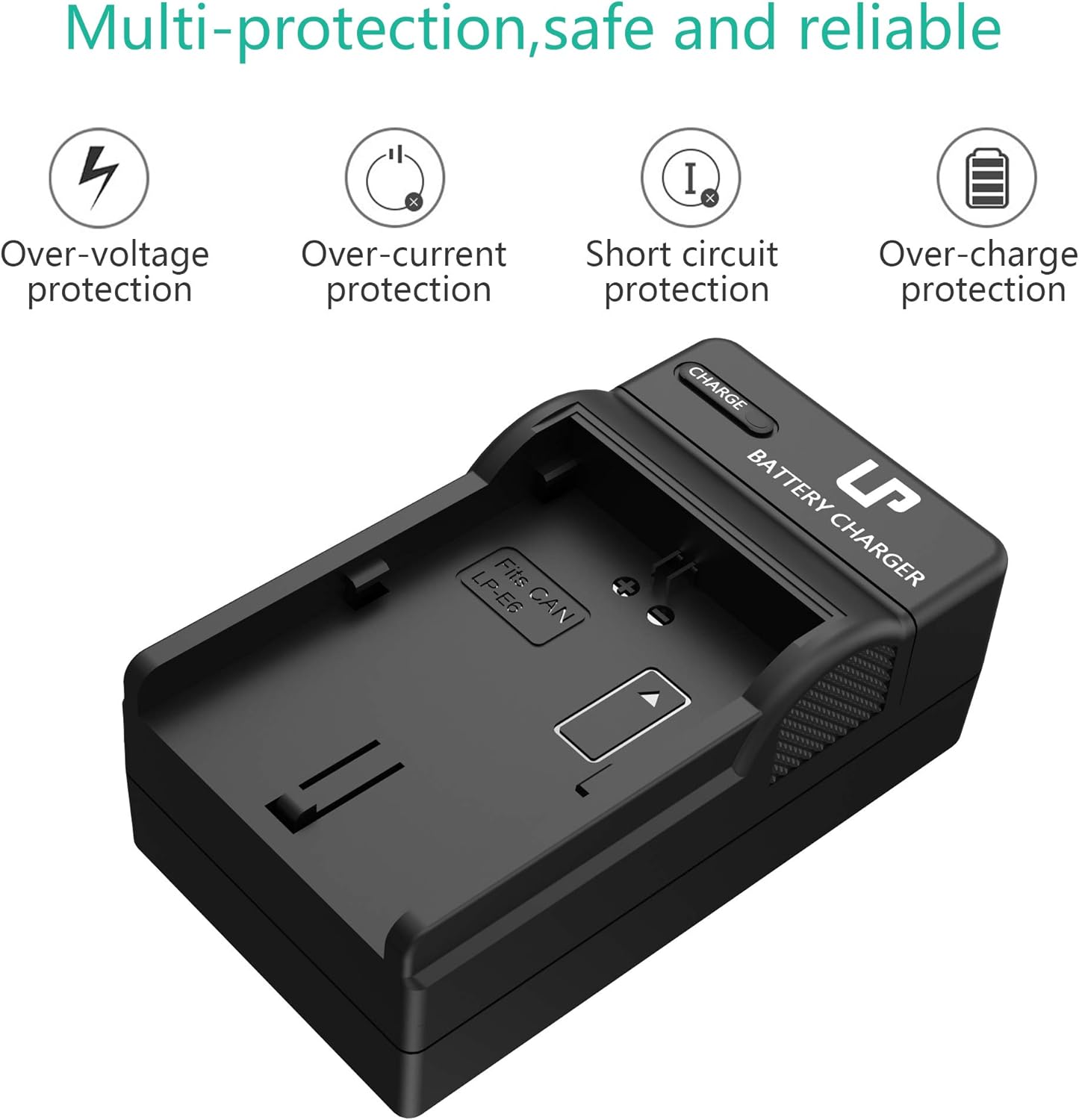 LP-E6 LP E6N Battery Charger, LP Charger Compatible with Canon EOS 90D, 80D, 70D, 60D, 60DA, 7D Mark II, 7D, 6D Mark II, 6D, 5D Mark IV, 5D Mark III, 5D Mark II, 5DS, 5DS R, R5, R6 DSLR Cameras & More: Camera & Photo
