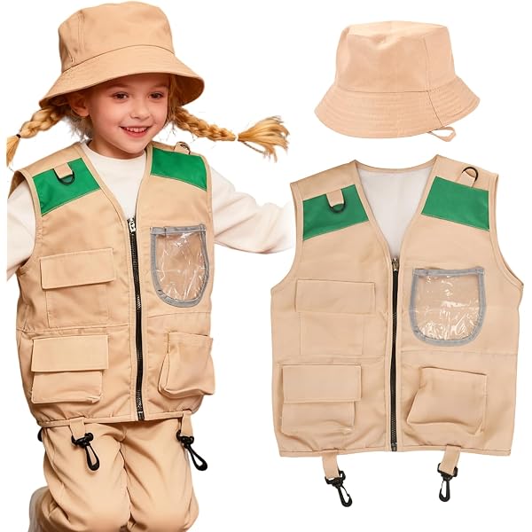 Chaleco De Explorador Ajustable Para Niños De 3 A 9 Años, Con Múltiples Bolsillos Y Parches, Ideal Para Juegos Al Aire Libre