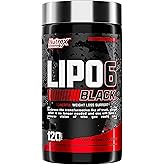 Nutrex Lipo-6 Black Max Strength Fat Burner - Fast Acting Energy, Weight Loss Diet Pills – Appetite Suppressant, Metabolism Booster - 120 Capsules
