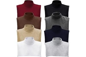 Tarpop 8 Pcs Fake Turtleneck Dickey Collar Detachable Faux Half Top Mock Blouse Collar for Women Men Adults Sweater, 8 Colors