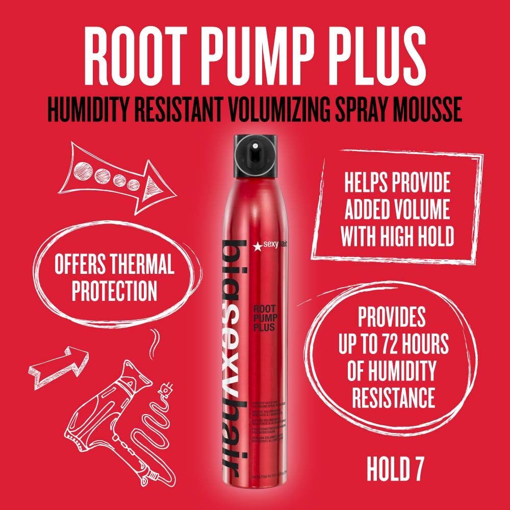 SexyHair Big Root Pump Plus Humidity Resistant Volumizing Spray Mousse, 10.0 oz: Premium Beauty