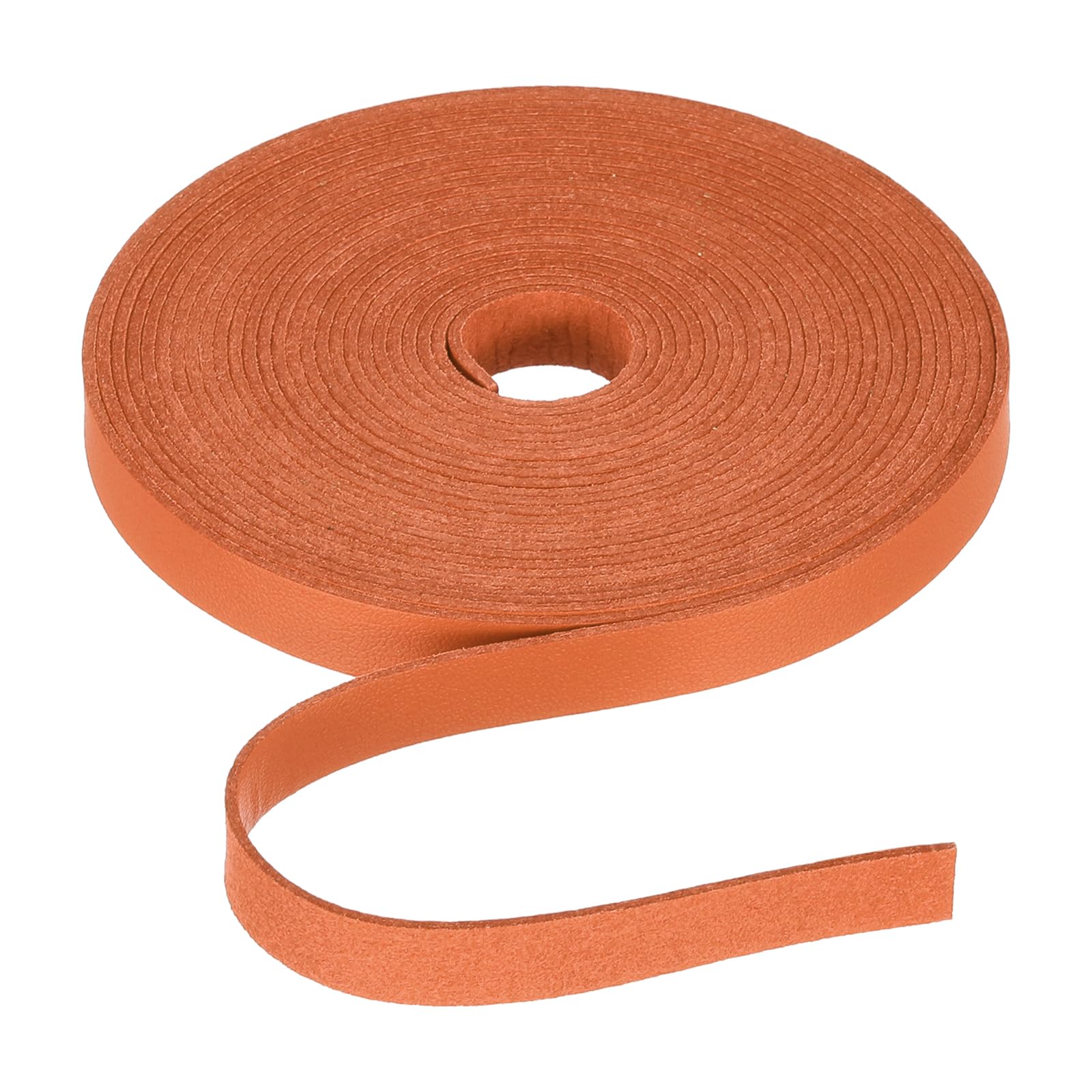 Rebower Flat Leather Cord,197 Inch 10mm Leather String PU Faux Leather Strips Strap,[for Jewelry Making DIY Craft Projects Belts Keychains Accessories]-5m/Orange