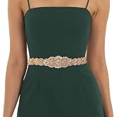 WEZTEZ Wedding Belt with Rhinestones Beads Sash Organza Bridal Belt for Wedding Gown Rose Gold Plus Size