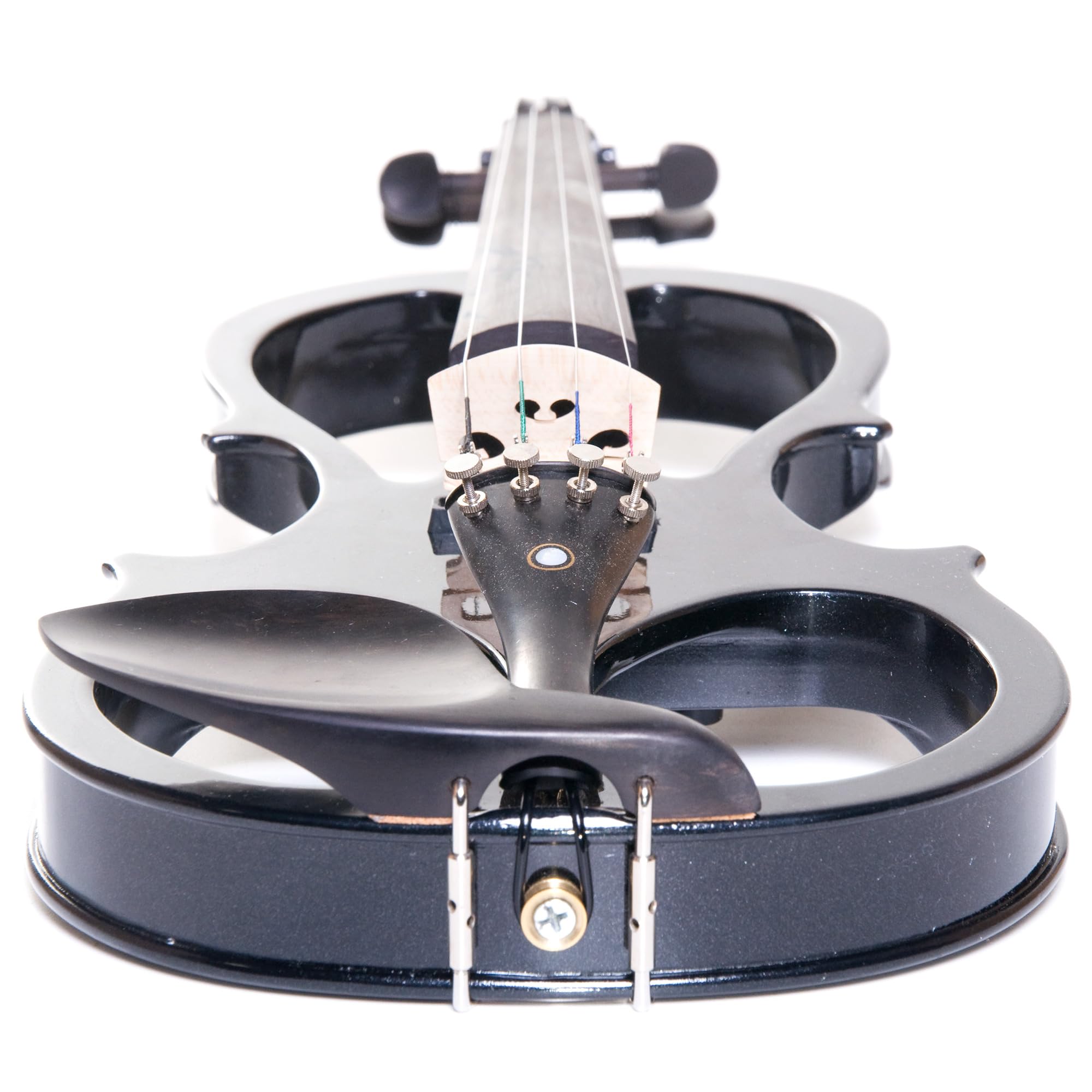 Cecilio Electric Violin 4/4 Full Size Silent Violin Set for Beginner, Solid Maple Wood Silent Violin with Ebony Fittings, Black Metallic