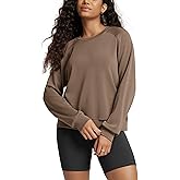 ODODOS Modal Soft Raglan Long Sleeves Sweatshirts for Women Oversized Crew Neck Pullover Tops