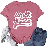 VQD Womens Bride Shirt Bride Squad Bridesmaid Team Tshirt Bachelorette Party Tee Top
