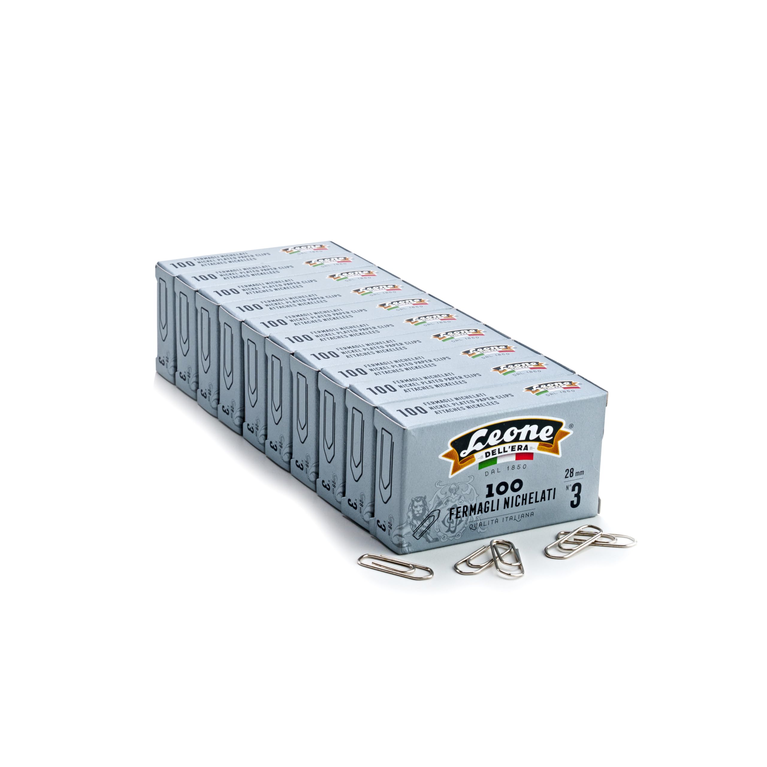 Dell'Era Pack of 1000 Nickel-Plated Staples No. 3 - mm 28 - Cue with 10 Boxes of 100 Pieces - Made in Italy