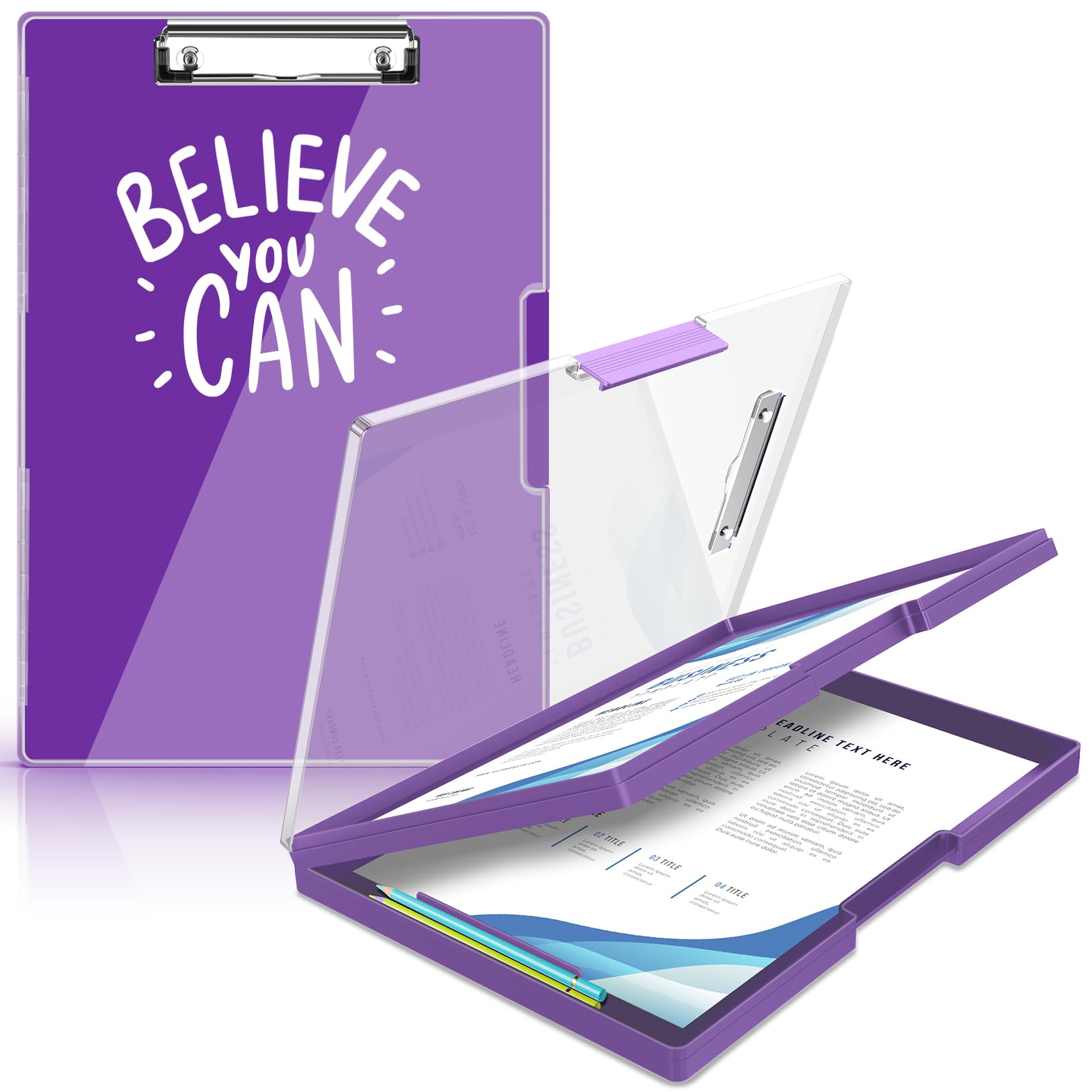 Sooez Clipboard with Storage, Cleaview Clip Boards