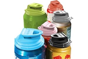 FLYBOK 6-Pack Soda Can Lids 2.0 – Reusable BPA-Free Can Covers for Soda, Beer & Energy Drinks, Universal Fit 202/206 Cans, Helps Keep Drinks Fresh & Clean