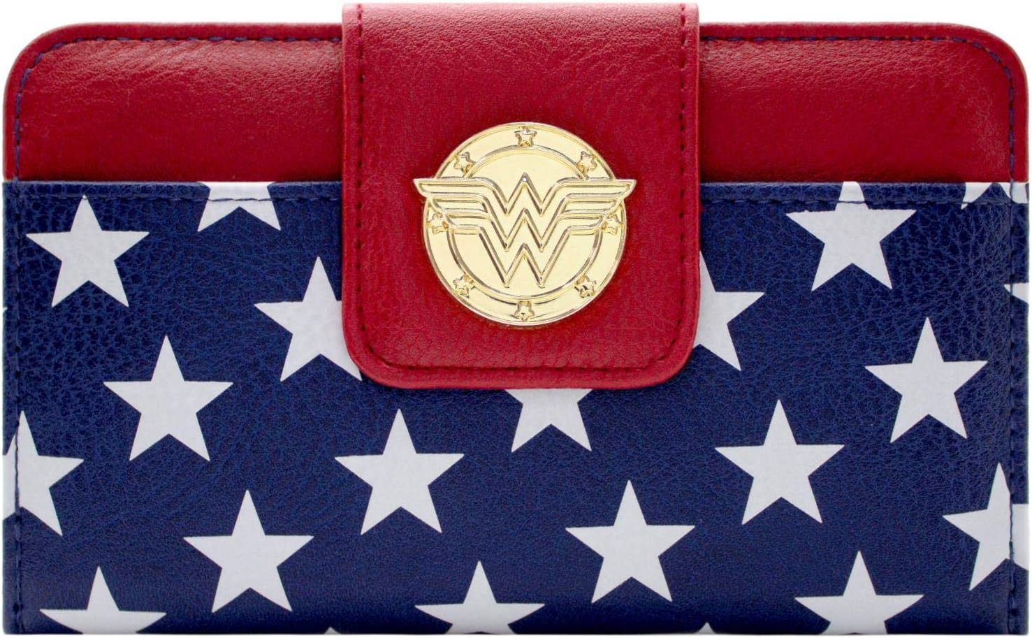 DC Wonder Woman Diana Outfit Metal Emblem Purse Clutch Coin Pocket & Card Holder, Blue