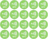 Dioche 20PCS CUID NFC Stickers Rewritable Adhesive Green 40mm for NFC Devices view 1