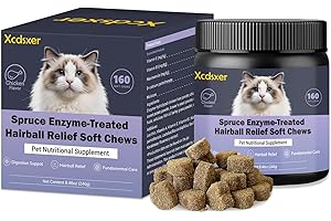 Hairball Control Soft Chews for Cats, Chicken Flavor - Reduces Hairballs & Shedding, Supports Skin & Coat Health, with Apple 