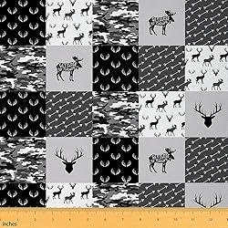 Deer Material Fabric by The Yard, Antlers & Camo