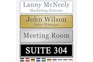 Custom Office Engraved Name Plate, Personalized Elegant Name Plates for Door or Wall Sign, Door Name Plate with Adhesive, Las