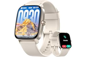 Smart Watches for Men Women with Bluetooth Calling, Heart Rate Sleep Monitor, 1.85 Inch Screen, DIY Dial, 100+ Sports Modes, 