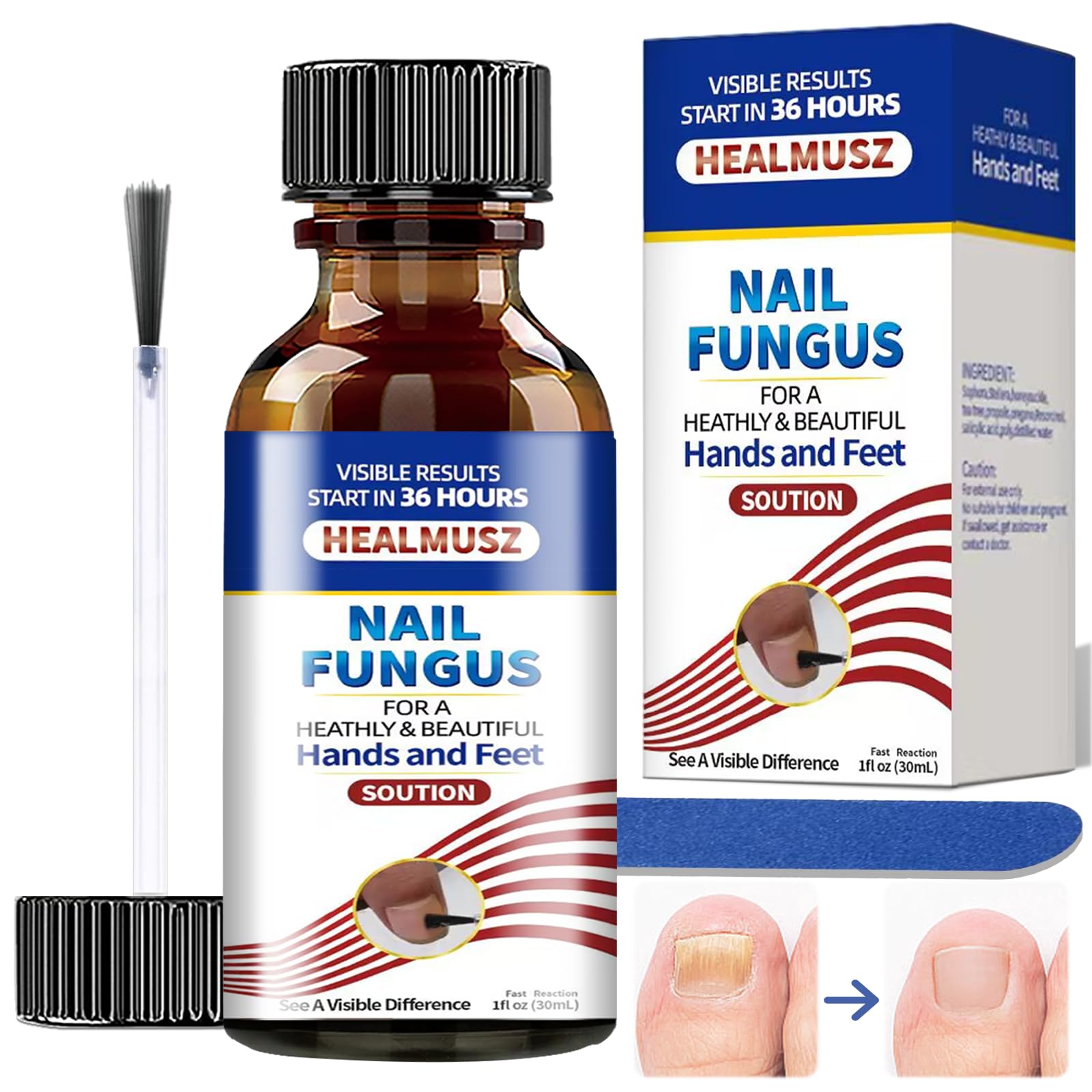 30ml Nail Treatment,Nail Fungus Treatment for Toenail & Fingernails, Protects Thick, Broken And Discolored Nails