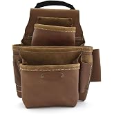 Style n Craft 8-Pocket Framer&rsquo;s Nail and Tool Pouch, Heavy-Duty Leather Tool Pouch, Perfect and Durable Full-Grain Leather Pouch, Dark Tan (98436)