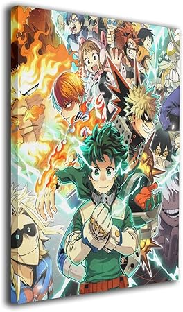 Amazon Co Jp 僕のヒーローアカデミア ポスター 全員 タペストリー アニメ アートパネル かわいい イラスト ポスター グッズ インテリア モダン 部屋飾り 画 アート 人気 縦 新居祝い ギフト キャンバス 40cm 50cm 家庭飾り フレームレス Generic