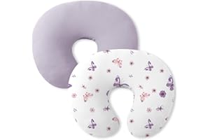 Little Grape Land Muslin Nursing Pillow Cover for Baby Boys Girls, 2 Pack Breast Feeding Pillow Cover Fit Standard Nursing Pi