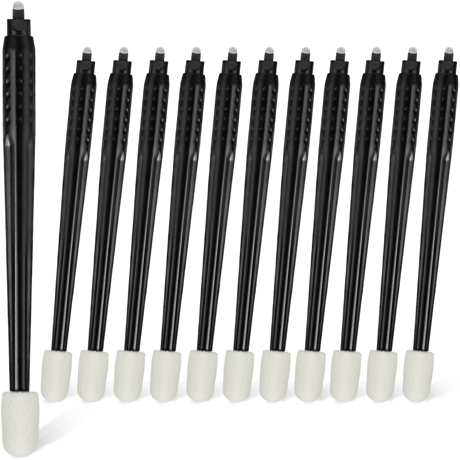 Photo 1 of 12 Pcs Microblading Manual Pen U18 0.18mm Disposable Microblading Pen with Pigment Sponge Eyebrow Microblading Hand Tools for Makeup, Black