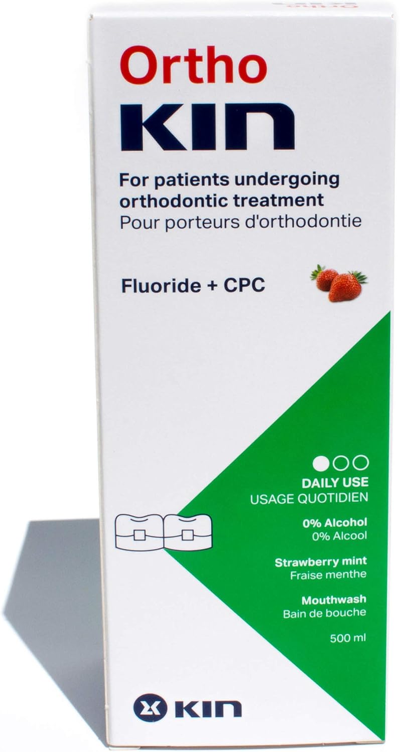 Kin Orthokin Mouthwash 500 Milliliters For Brace Wearers, Black, 500 ml (Pack of 1) - Image 3