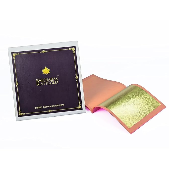 Barnabas Essbares Blattgold 23.75 Carats , 80 X 80mm, 10 Blätter in Blattsammlung