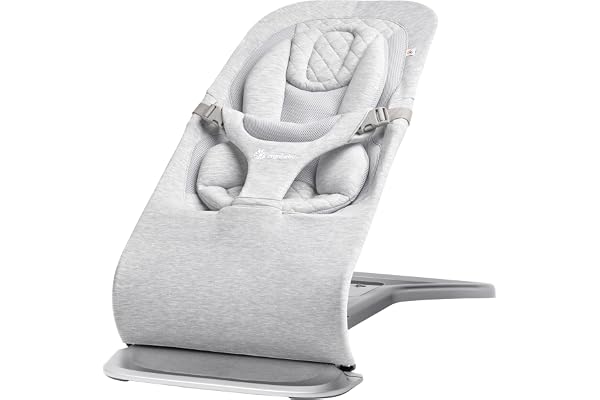 Ergobaby Evolve 3-in-1 Bouncer Seat for Babies and Toddlers 5.5-25lbs - Multi Position Baby Rocker Seat with Adjustable Heigh