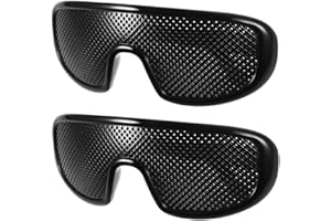 TEHAUX 2Pcs Black Small Myopia Pinhole Sunglasses for Eyesight Correction, Portable Protective Circular