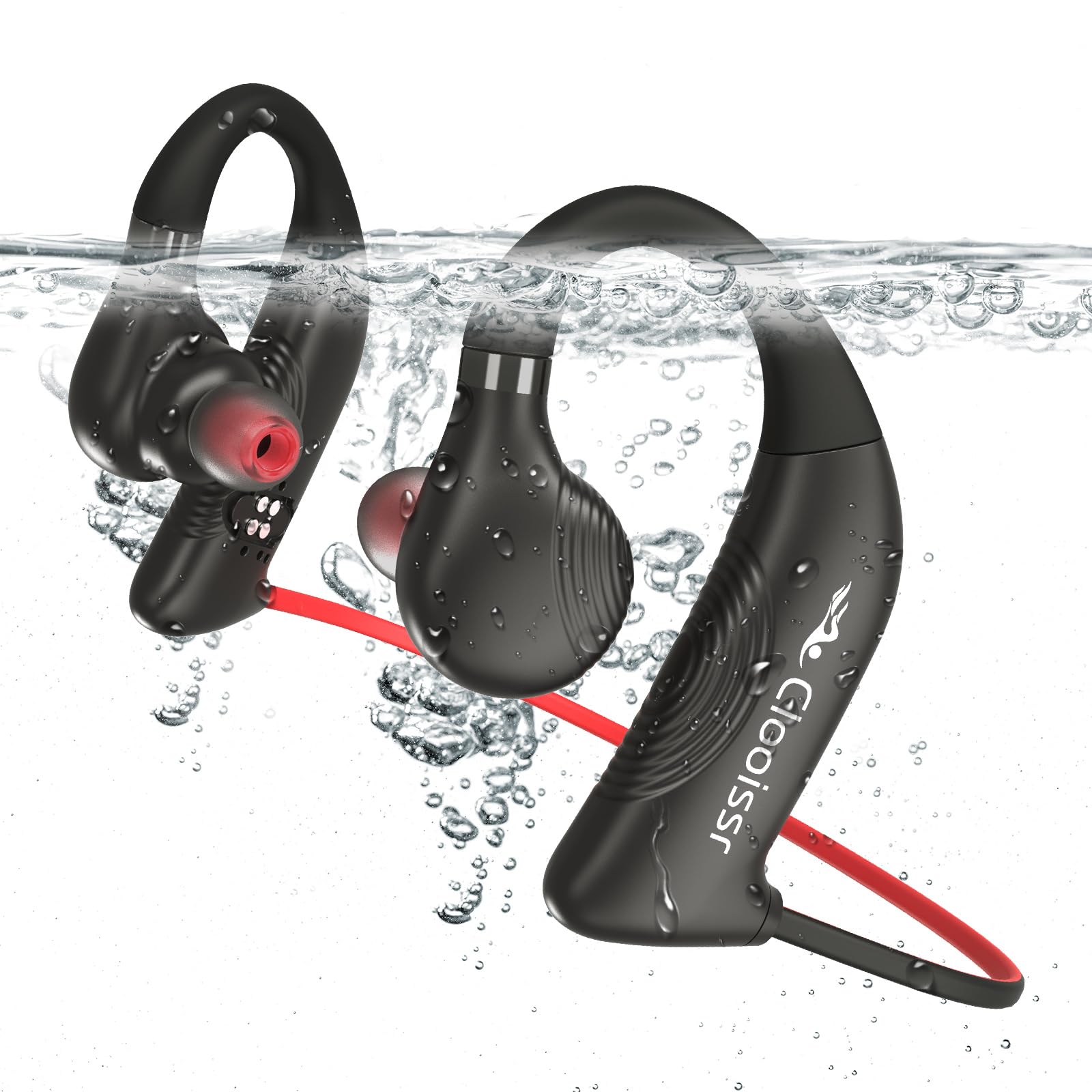 Photo 1 of Clooissr S36 HiFi Waterproof Earbuds for Swimming, IPX8 TOP 32GB Swimming Headphones with Bluetooth & MP3 Playback, in-Ear Noise Cancellation Wireless Underwater Sports Headphones for Swimming